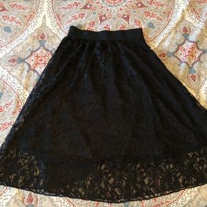 LuLaRoe Lola skirt - black lace!